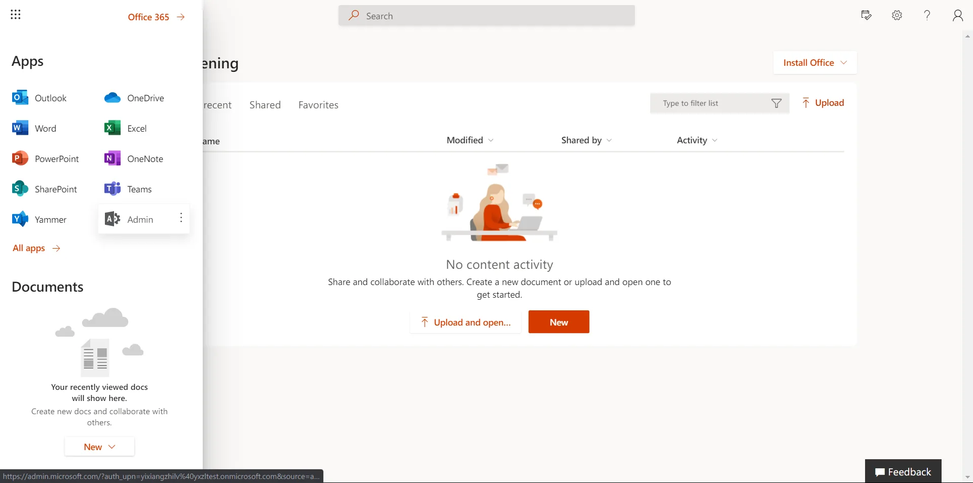 进入Microsoft 365后台
