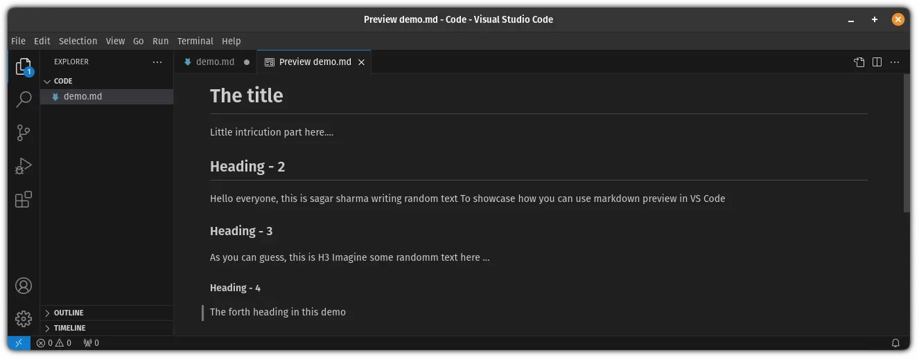 如何在VS Code中预览Markdown文件