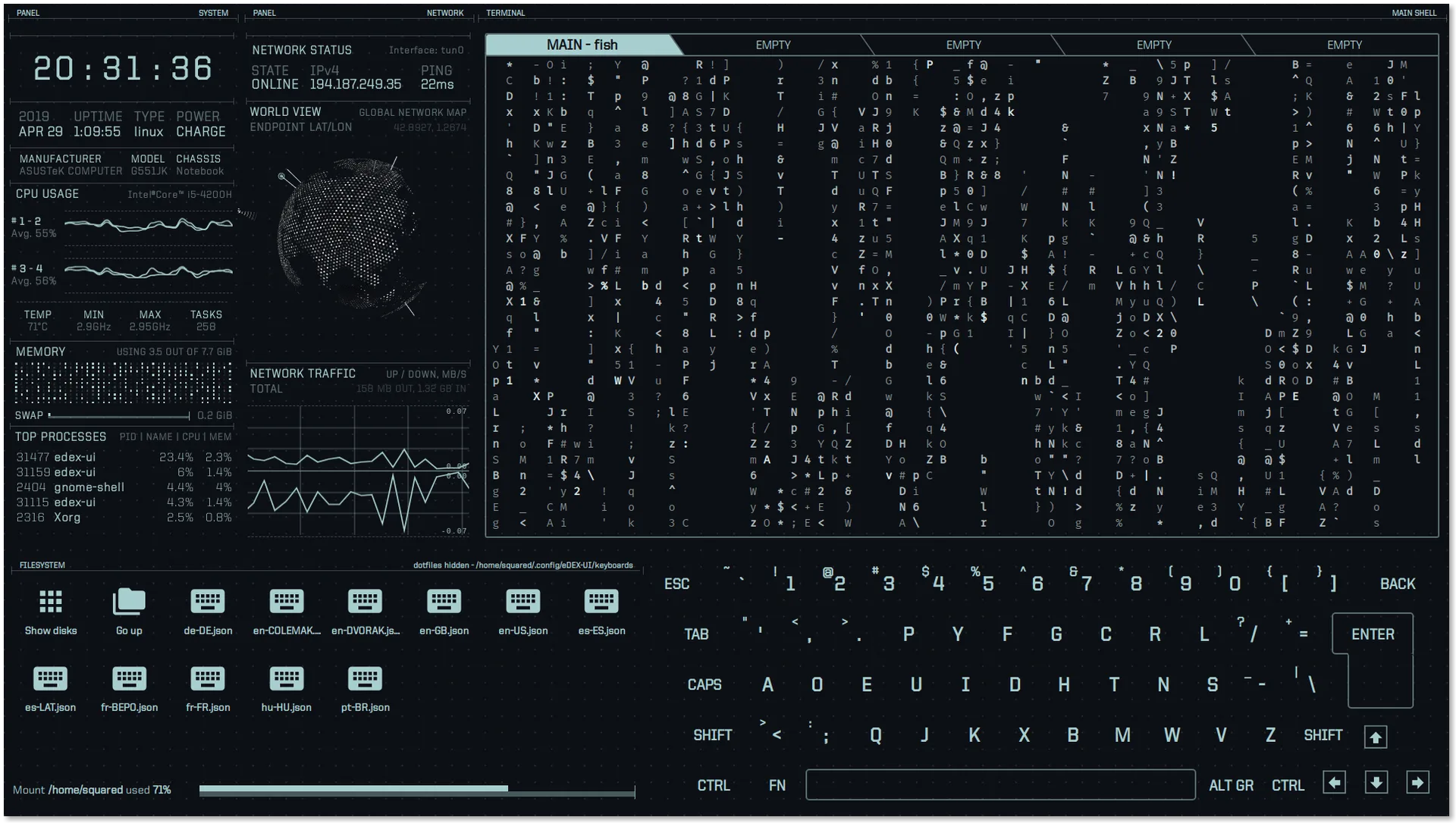eDEX-UI：一款科幻风格的酷炫 Linux 终端仿真器