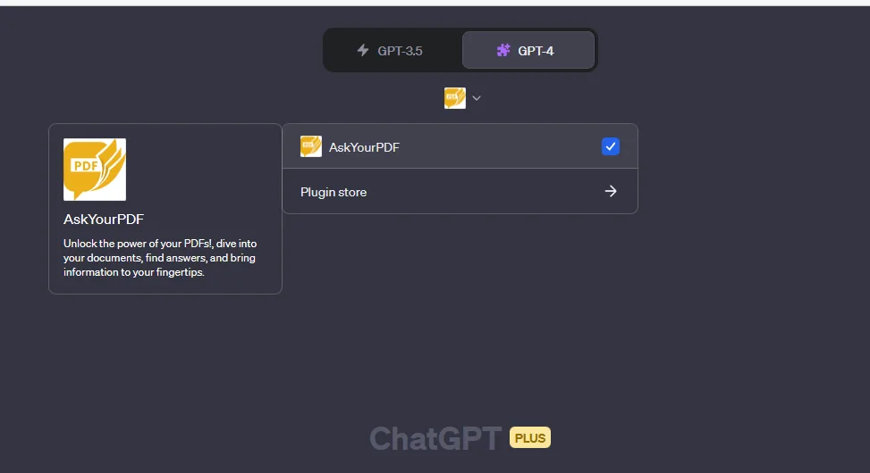ChatGPT-Plus神级插件AskYourPdf使用教程